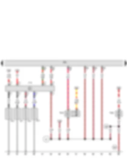 Wiring Diagram  SEAT EXEO 2009 - Automatic glow period control unit - Engine control unit - Glow plug 1 - Glow plug 2 - Glow plug 4 - Supplementary fuel pump - Pump for exhaust gas recirculation cooler