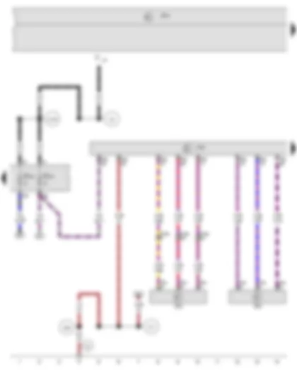 Wiring Diagram  SEAT EXEO 2009 - Rear left vehicle level sender - Front left vehicle level sender - Onboard supply control unit - Control unit for cornering light and headlight range control - Fuse 10 on fuse holder C - Fuse 18 on fuse holder C