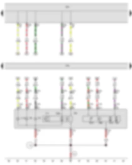 Wiring Diagram  SEAT EXEO 2009 - Right gas discharge bulb control unit - Onboard supply control unit - Output module for right headlight - Control unit for cornering light and headlight range control - Right gas discharge (xenon) bulb - Right daytime running light bulb - Right headlight range control motor - Right dip beam screen motor