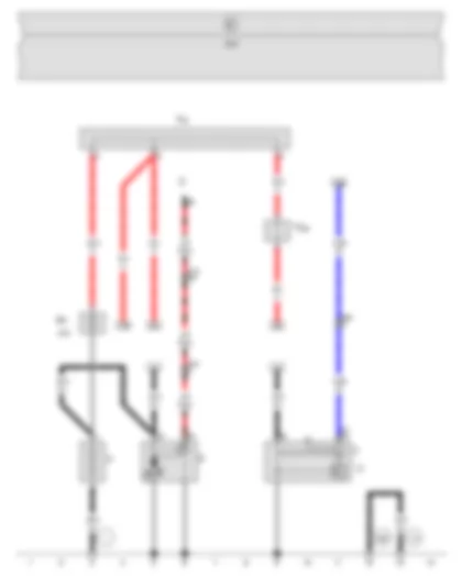 Wiring Diagram  SEAT EXEO 2009 - Battery - Starter - Alternator - Voltage regulator - Fuse 1 in fuse holder A - Terminal 30 wiring junction - Terminal 30 wiring junction 2
