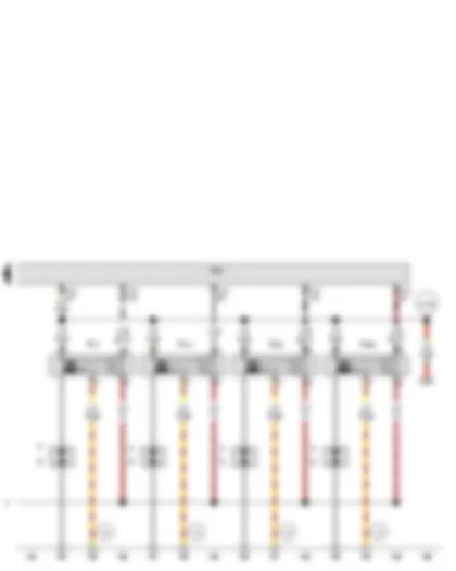 Wiring Diagram  SEAT EXEO 2010 - Engine control unit - Ignition coil 1 with output stage - Ignition coil 2 with output stage - Ignition coil 3 with output stage - Ignition coil 4 with output stage