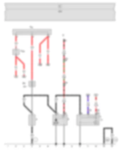 Wiring Diagram  SEAT EXEO 2010 - Battery - Starter - Alternator - Voltage regulator - Fuse 1 in fuse holder A - Terminal 30 wiring junction - Terminal 30 wiring junction 2