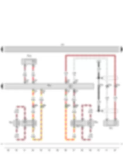 Wiring Diagram  SEAT EXEO 2010 - Navigation system with CD drive control unit - Amplifier - Rear left bass loudspeaker - Rear right bass loudspeaker - Rear left mid-range and treble loudspeaker - Rear right mid-range and treble loudspeaker - Internal microphone - Bass loudspeaker