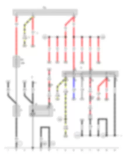Wiring Diagram  SEAT EXEO 2012 - Battery - Starter - Alternator - Ignition/starter switch - Terminal 30 wiring junction