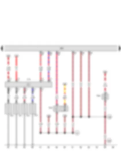 Wiring Diagram  SEAT EXEO 2011 - Automatic glow period control unit - Engine control unit - Glow plug 1 - Glow plug 2 - Glow plug 4 - Supplementary fuel pump - Pump for exhaust gas recirculation cooler