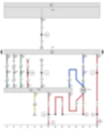 Wiring Diagram  SEAT EXEO 2010 - Tiptronic switch - Automatic gearbox control unit - Selector lever lock solenoid