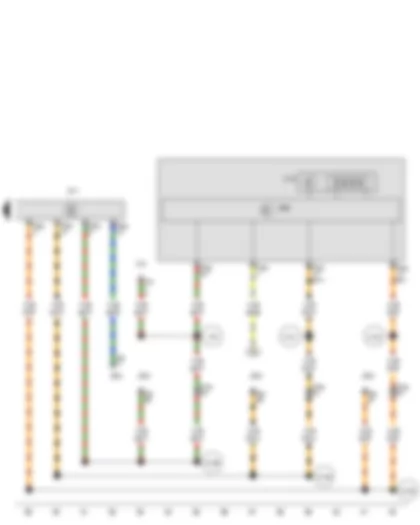 Wiring Diagram  SEAT EXEO 2012 - Multifunction indicator - Automatic gearbox control unit - Control unit in dash panel insert - Diagnostic connection