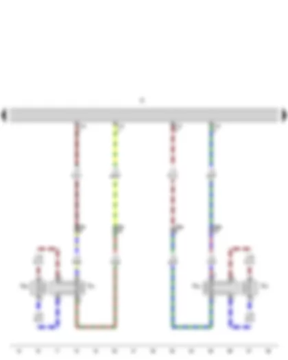 Wiring Diagram  SEAT EXEO 2011 - Radio - Front left bass loudspeaker - Front right bass loudspeaker - Front left mid-range and treble loudspeaker - Front right mid-range and treble loudspeaker