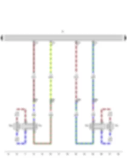 Wiring Diagram  SEAT EXEO 2011 - Radio - Front left bass loudspeaker - Front right bass loudspeaker - Front left mid-range and treble loudspeaker - Front right mid-range and treble loudspeaker