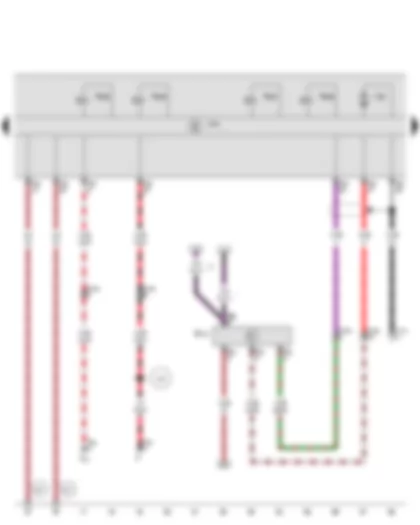 Wiring Diagram  SEAT EXEO 2013 - ESP sensor unit - ABS control unit - Vehicle stabilization program switch valve 1 - Vehicle stabilization program high-pressure valve 1 - ABS return flow pump