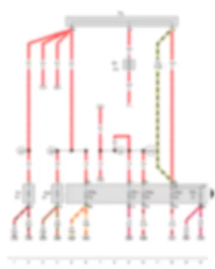 Wiring Diagram  SEAT EXEO 2011 - Fuse 1 in fuse holder A - Fuse 2 on fuse holder C - Fuse 17 on fuse holder C - Fuse 23 on fuse holder C - Fuse 24 on fuse holder C - Fuse 30 on fuse holder C - Window regulator single fuse - Window regulator single fuse 2 - Terminal 30 wiring junction