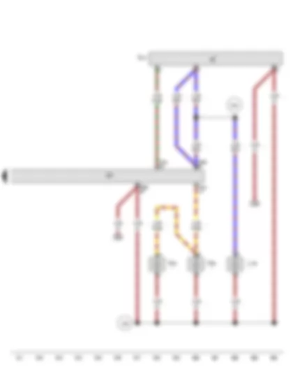 Wiring Diagram  SEAT EXEO 2011 - Window regulator switch in front passenger door - Front passenger door control unit - Front passenger door opener illumination bulb - Front right entry light - Front passenger side door warning lamp