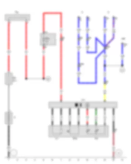 Wiring Diagram  SEAT EXEO 2013 - Battery - DC/AC converter switch - Electric socket warning lamp - Fuse 1 in fuse holder A - Terminal 30 wiring junction - Interior socket - 230 V - 110 V - DC/AC converter with socket - 12 V - 230 V