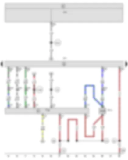 Wiring Diagram  SEAT EXEO 2012 - Tiptronic switch - Automatic gearbox control unit - Selector lever lock solenoid