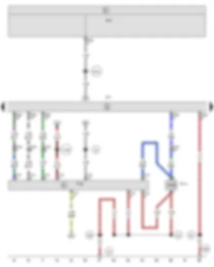 Wiring Diagram  SEAT EXEO 2012 - Tiptronic switch - Automatic gearbox control unit - Selector lever lock solenoid