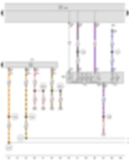 Wiring Diagram  SEAT EXEO 2013 - Deactivation switch for surround lighting - Daytime running lights switch - Onboard supply control unit - Control unit for cornering light and headlight range control
