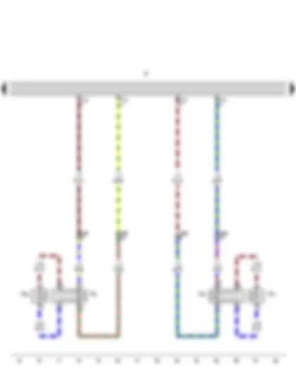 Wiring Diagram  SEAT EXEO 2013 - Radio - Front left bass loudspeaker - Front right bass loudspeaker - Front left mid-range and treble loudspeaker - Front right mid-range and treble loudspeaker