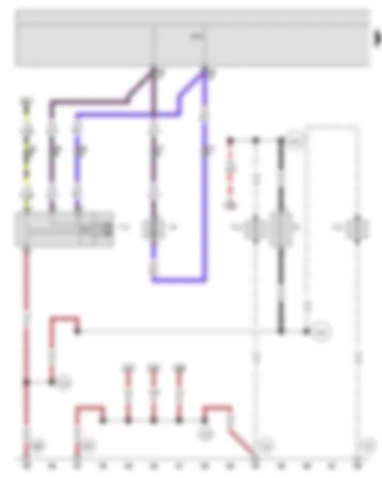 Wiring Diagram  SEAT EXEO 2010 - Window aerial suppression filter - Onboard supply control unit - Washer pump - Rear window wiper motor - Heated rear window