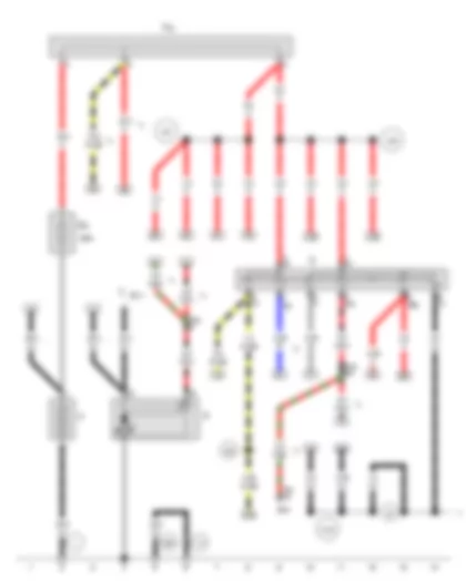 Wiring Diagram  SEAT EXEO 2013 - Battery - Starter - Alternator - Ignition/starter switch - Terminal 30 wiring junction