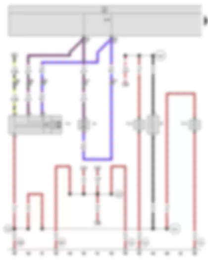 Wiring Diagram  SEAT EXEO 2013 - Window aerial suppression filter - Onboard supply control unit - Washer pump - Rear window wiper motor - Heated rear window