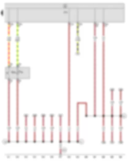 Wiring Diagram  SEAT EXEO 2013 - Hazard warning lights button - Onboard supply control unit - Indicator lamp for hazard warning light
