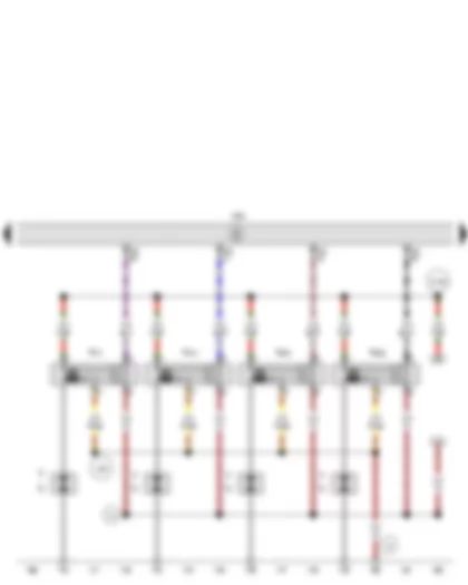 Wiring Diagram  SEAT EXEO 2013 - Ignition coil 1 with output stage - Ignition coil 2 with output stage - Ignition coil 3 with output stage - Ignition coil 4 with output stage