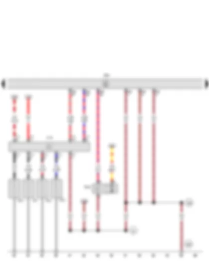 Wiring Diagram  SEAT EXEO 2013 - Automatic glow period control unit - Engine control unit - Glow plug 1 - Glow plug 2 - Glow plug 3 - Glow plug 4 - Pump for exhaust gas recirculation cooler