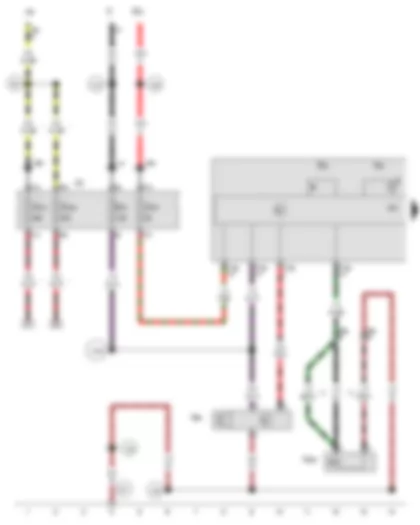 Wiring Diagram  SEAT IBIZA 2009 - Air conditioning system switch - High-pressure sender - Air conditioning system control unit - Air conditioning system warning lamp - Air conditioner compressor regulating valve