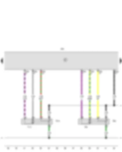 Wiring Diagram  SEAT IBIZA 2009 - Potentiometer for temperature flap control motor - Potentiometer for air recirculation flap control motor - Climatronic control unit - Temperature flap control motor - Air recirculation flap control motor