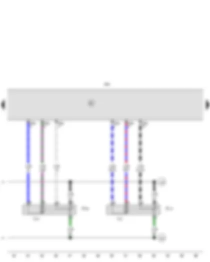 Wiring Diagram  SEAT IBIZA 2009 - Potentiometer for centre flap servomotor - Potentiometer for defroster flap control motor - Climatronic control unit - Centre flap control motor - Defroster flap control motor