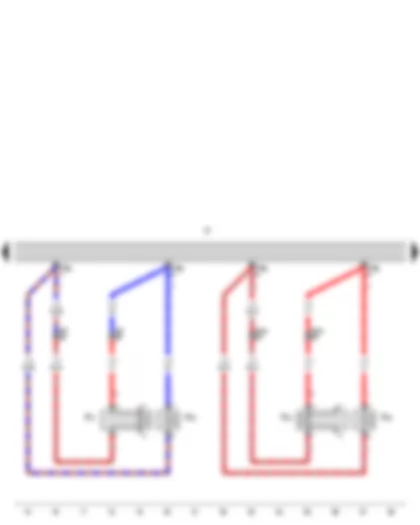 Wiring Diagram  SEAT IBIZA 2009 - Radio - Front left treble loudspeaker - Front left bass loudspeaker - Front right treble loudspeaker - Front right bass loudspeaker