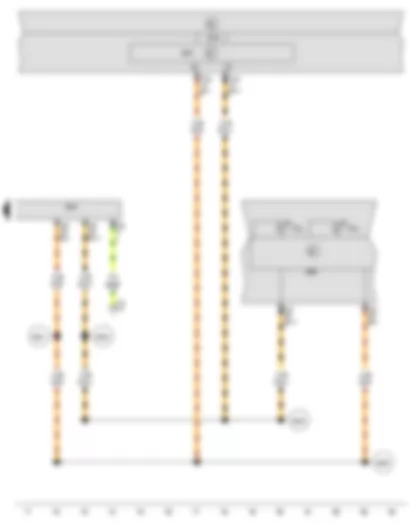 Wiring Diagram  SEAT IBIZA 2009 - Airbag control unit - Onboard supply control unit - Data bus diagnostic interface - Seat belt warning system warning lamp - Airbag warning lamp