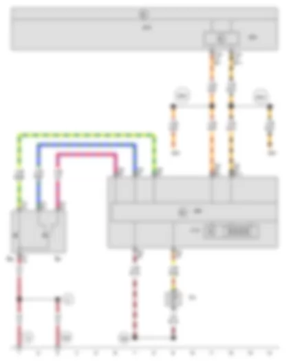 Wiring Diagram  SEAT IBIZA 2009 - Reset button - Ambient temperature sensor - Multifunction indicator - Control unit in dash panel insert - Onboard supply control unit - Data bus diagnostic interface
