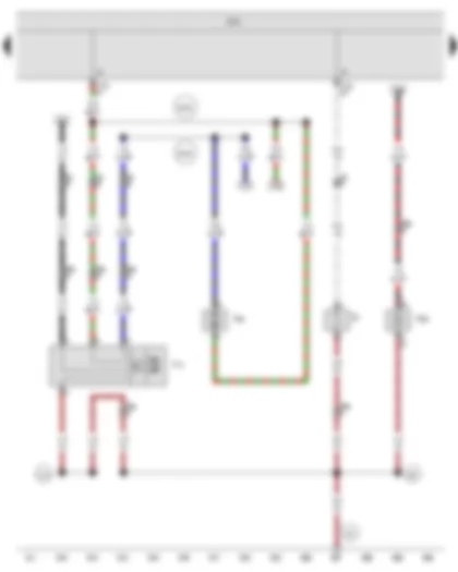 Wiring Diagram  SEAT IBIZA 2009 - Onboard supply control unit - Additional brake light bulb - Rear window wiper motor - Windscreen and rear window washer pump - Heated rear window