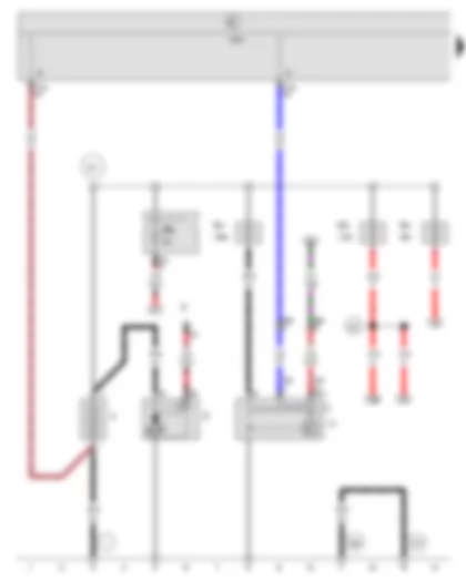 Wiring Diagram  SEAT IBIZA 2009 - Battery - Starter - Alternator - Onboard supply control unit - Fuse 1 in fuse holder A - Fuse 3 in fuse holder A - Fuse 7 in fuse holder A