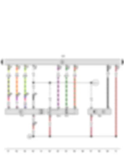 Wiring Diagram  SEAT IBIZA 2009 - Engine speed sender - Exhaust gas recirculation potentiometer - Engine control unit - Exhaust gas recirculation valve - Intake manifold flap motor