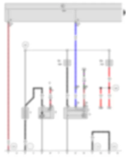 Wiring Diagram  SEAT IBIZA 2009 - Battery - Starter - Alternator - Onboard supply control unit - Fuse 1 in fuse holder A - Fuse 3 in fuse holder A