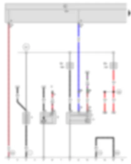 Wiring Diagram  SEAT IBIZA 2009 - Battery - Starter - Alternator - Onboard supply control unit - Fuse 1 in fuse holder A - Fuse 3 in fuse holder A