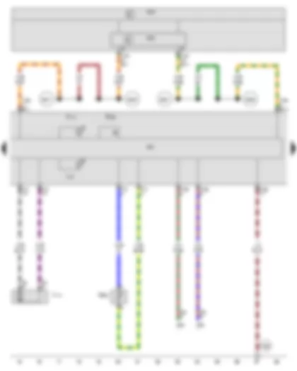 Wiring Diagram  SEAT IBIZA 2009 - Evaporator output temperature sender - Air conditioning system control unit - Data bus diagnostic interface - Air recirculation flap control motor