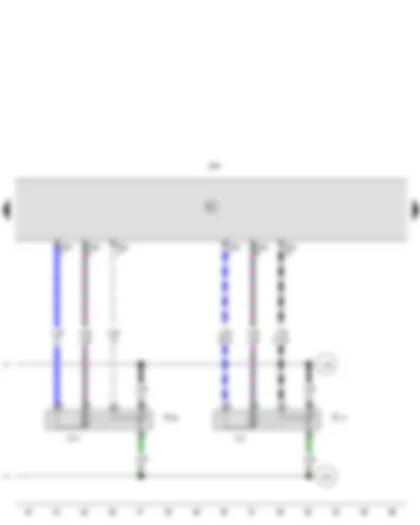 Wiring Diagram  SEAT IBIZA 2009 - Potentiometer for centre flap servomotor - Potentiometer for defroster flap control motor - Climatronic control unit - Centre flap control motor - Defroster flap control motor