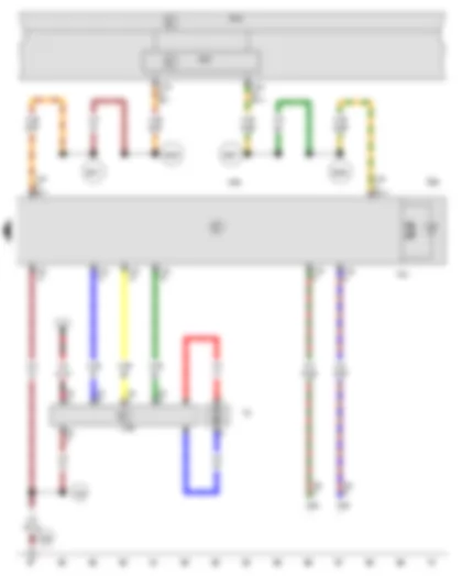 Wiring Diagram  SEAT IBIZA 2009 - Dash panel temperature sensor - Climatronic control unit - Data bus diagnostic interface - Fresh air blower - Temperature sensor blower