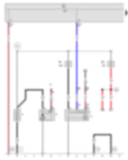 Wiring Diagram  SEAT IBIZA 2010 - Battery - Starter - Alternator - Onboard supply control unit - Fuse 1 in fuse holder A - Fuse 3 in fuse holder A