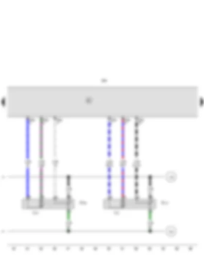 Wiring Diagram  SEAT IBIZA 2010 - Potentiometer for centre flap servomotor - Potentiometer for defroster flap control motor - Climatronic control unit - Centre flap control motor - Defroster flap control motor