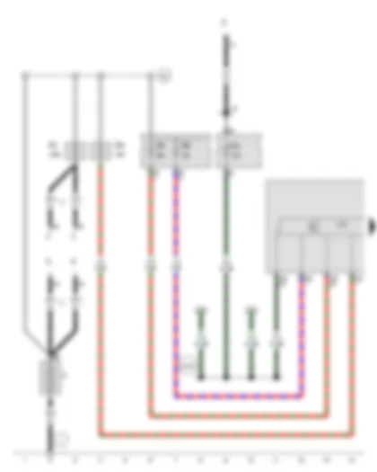 Wiring Diagram  SEAT IBIZA 2010 - Battery - ABS control unit - Fuse 1 on fuse holder B - Fuse 4 on fuse holder C