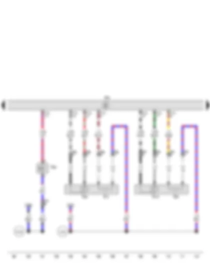 Wiring Diagram  SEAT IBIZA 2011 - Lambda probe - Lambda probe after catalytic converter - Engine control unit - Activated charcoal filter solenoid valve 1