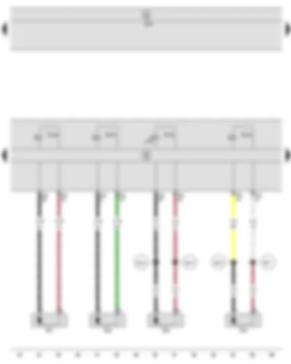 Wiring Diagram  SEAT IBIZA 2013 - Rear right speed sensor - Front right speed sensor - ABS control unit - Rear left ABS inlet valve - Rear left ABS outlet valve