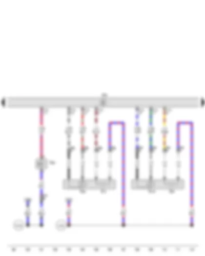 Wiring Diagram  SEAT IBIZA 2013 - Lambda probe - Lambda probe after catalytic converter - Engine control unit - Activated charcoal filter solenoid valve 1