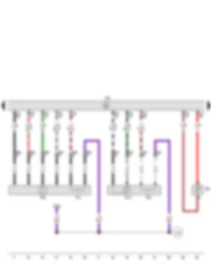 Wiring Diagram  SEAT IBIZA 2013 - Lambda probe - Radiator outlet coolant temperature sender - Lambda probe after catalytic converter - Engine control unit