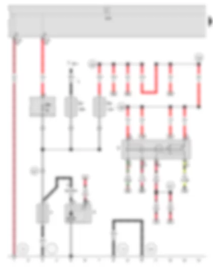 Wiring Diagram  SEAT IBIZA 2013 - Battery - Starter - Ignition/starter switch - Onboard supply control unit