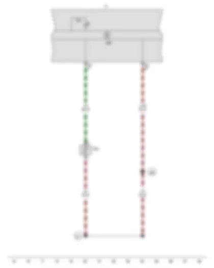 Wiring Diagram  SEAT IBIZA 2013 - Windscreen washer fluid level sender - Control unit in dash panel insert - Dash panel insert - Washer fluid level warning lamp